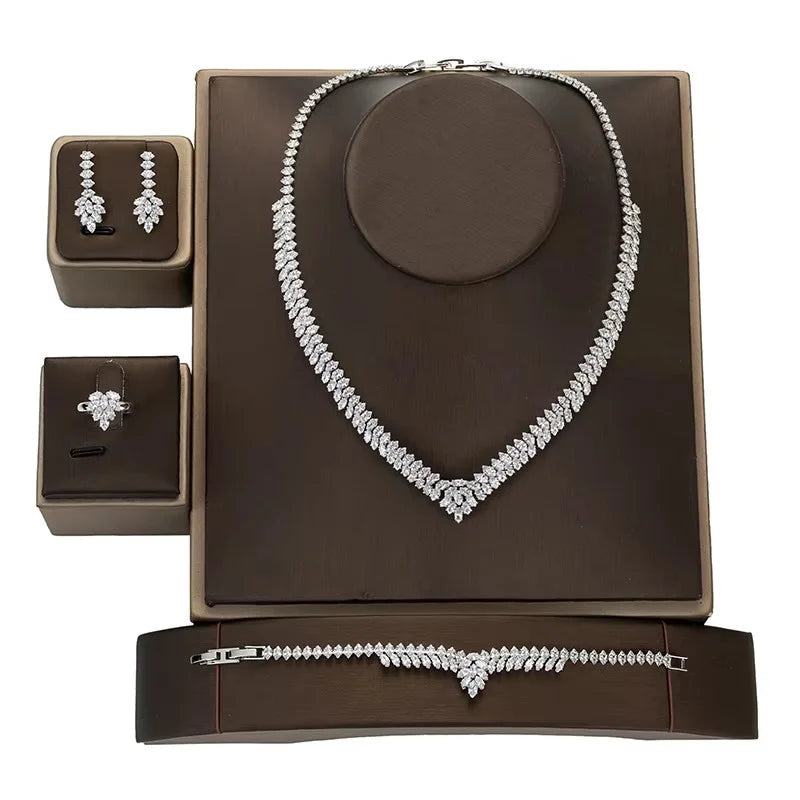 Jewelry Set HADIYANA Gorgeous Women Wedding Got Engaged Party Bridal Necklace Earrings Ring And Bracelet Set BN7840 Accessories    Home Decor Supply | Online Retail | ShoreShopper.com