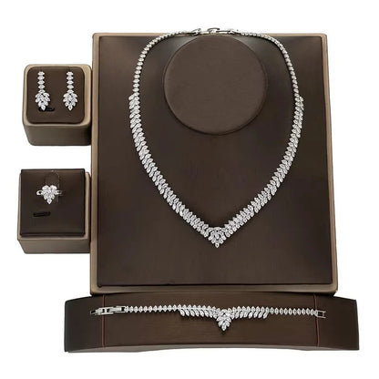 Jewelry Set HADIYANA Gorgeous Women Wedding Got Engaged Party Bridal Necklace Earrings Ring And Bracelet Set BN7840 Accessories    Home Decor Supply | Online Retail | ShoreShopper.com
