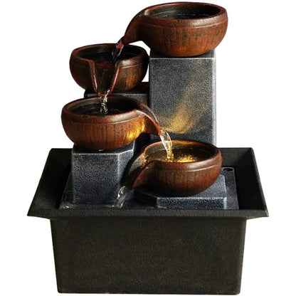 Mini Zen Desktop Fountain - LED Waterfall for Office Desk, Feng Shui Decor & Meditation Relaxation    Home Decor Supply | Online Retail | ShoreShopper.com