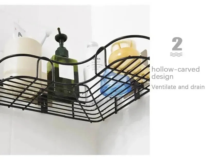 Toilet Storage Rack Bathroom Shelf No-Drill Corner Shelf Shower Wall Mounted Shelf Bracket Bathroom Accessory Organizer Shampoo    Home Decor Supply | Online Retail | ShoreShopper.com