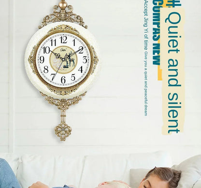 Retro European Style Wall Clock Watch Living Room Mute Pendulum Clock Elegant Taste Family Gift Art Decoration    Home Decor Supply | Online Retail | ShoreShopper.com