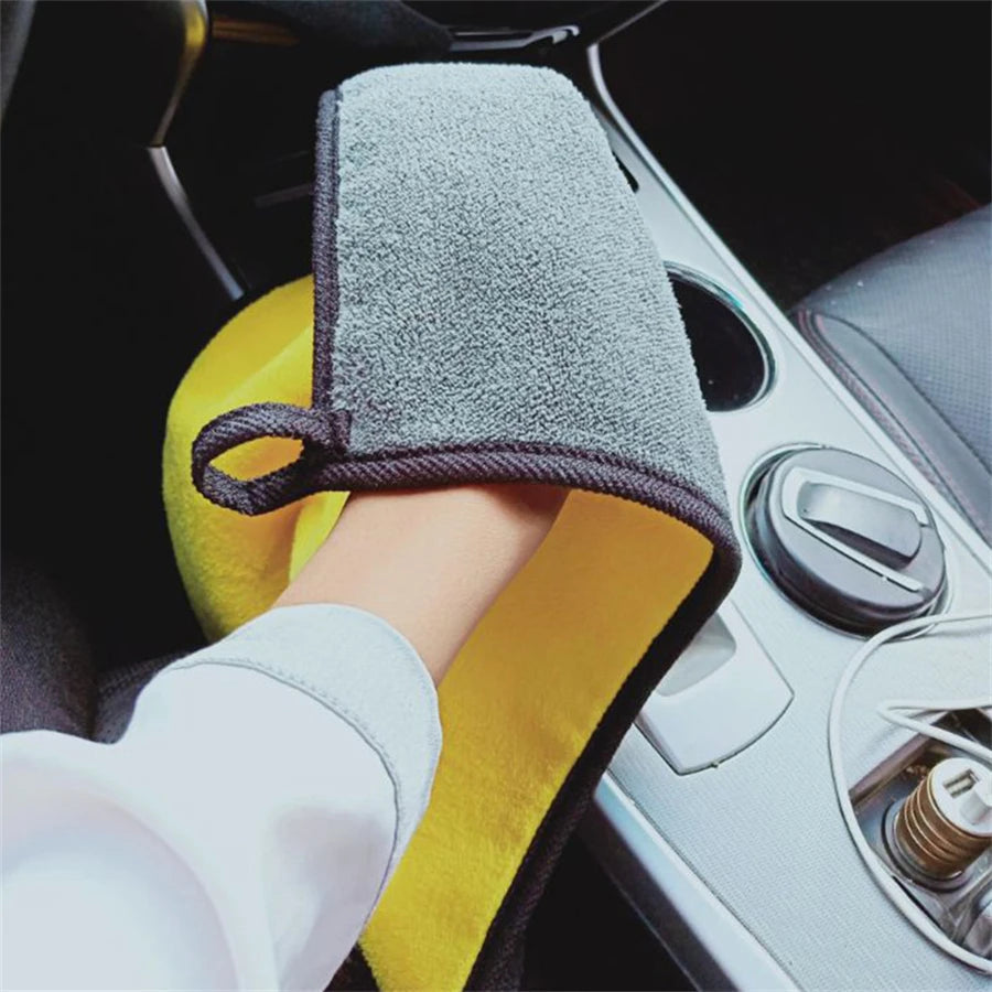 1/2/6pcs Microfiber Cleaning Towel Thicken Soft Drying Cloth Car Body Washing Towels Double Layer Clean Rags Car Accessories    Home Decor Supply | Online Retail | ShoreShopper.com