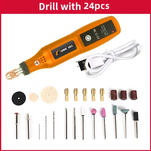 Mini Wireless Drill Rechargeable Polishing Machine DIY Mini Rotary Tool USB Engraving Tool Dremel Tool Mini Engravin Machine - ShoreCo.Shop