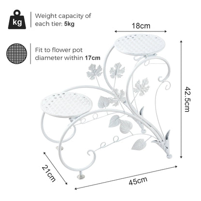 2PCS Rustproof Metal Plant Stand 4 Potted Flower Display Rack Shelf for Garden Balcony Office White and Black    Home Decor Supply | Online Retail | ShoreShopper.com