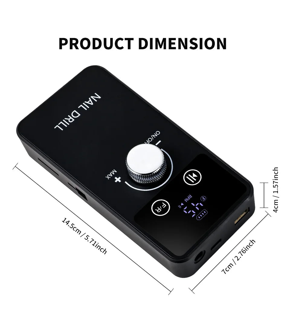45000RPM Professional Nail Drill Machine Rechargeable Low Noise Electric Nail Drill Sander File for Manicure Gel  Polish Tool    Home Decor Supply | Online Retail | ShoreShopper.com