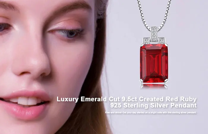 JewelryPalace 9ct Created Red Ruby 925 Sterling Silver Pendant Necklace for Women Engagement Party Jewelry Fashion Gift No Chain    Home Decor Supply | Online Retail | ShoreShopper.com