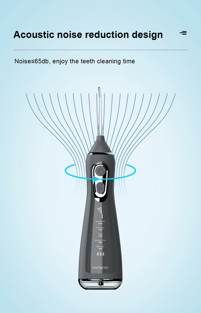 Oral Irrigator 40-140PSI Tooth Scaler 5 Speed Water Flosser Rechargeable Dental Water Jet 300ML IPX6 Waterproof Teeth Cleaner - ShoreCo.Shop