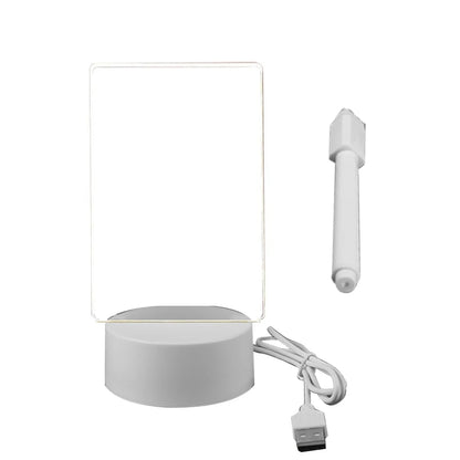 Transparent Luminous LED Night Lights USB Luminous Acrylic Night Light Erasable Write Message Board Calendar Desktop Ornaments - ShoreCo.Shop