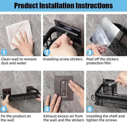 Bathroom Shelf Kitchen Storage Organizer Aluminum Alloy Shampoo Rack Shower Shelf Bathroom Accessories No Drill Shelf    Home Decor Supply | Online Retail | ShoreShopper.com
