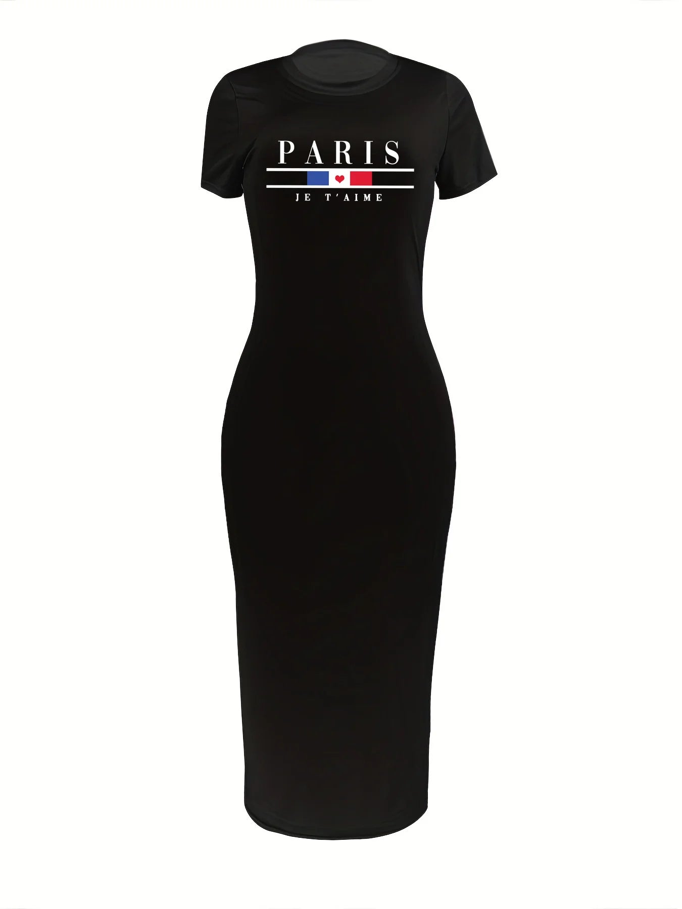 Women's PARIS printed casual slim fit dress  Sexy Outfits Ladies Birthday Party Club Sundress Short Sleeve T Shirt Dress    Home Decor Supply | Online Retail | ShoreShopper.com