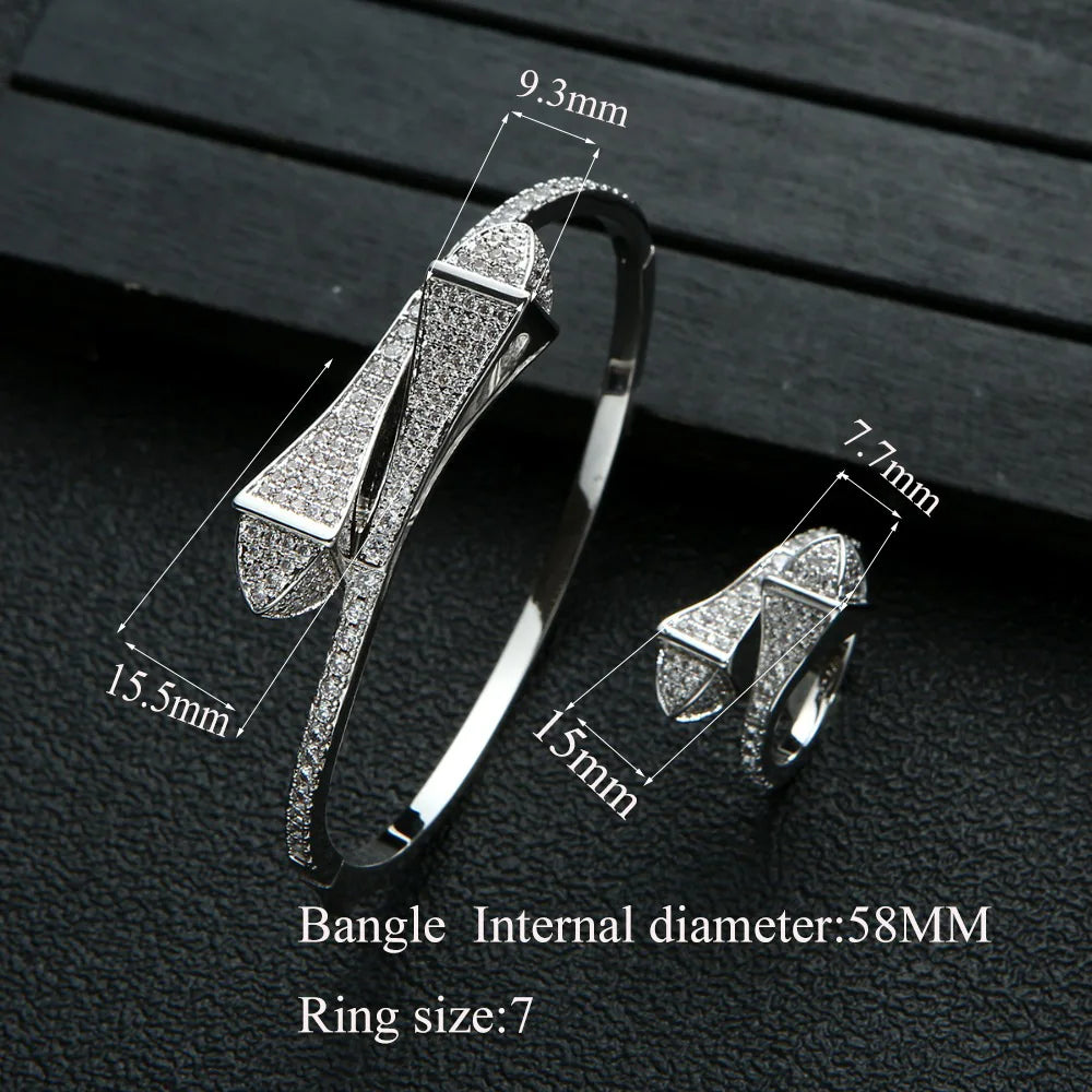 New jerseis Women's Fashion 2 Pcs Bracelet & Ring Set مجموعات المجوهرات Resin Simple Design Gold Open Cuff Bangle Jewelry Set    Home Decor Supply | Online Retail | ShoreShopper.com