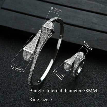 New jerseis Women's Fashion 2 Pcs Bracelet & Ring Set مجموعات المجوهرات Resin Simple Design Gold Open Cuff Bangle Jewelry Set    Home Decor Supply | Online Retail | ShoreShopper.com