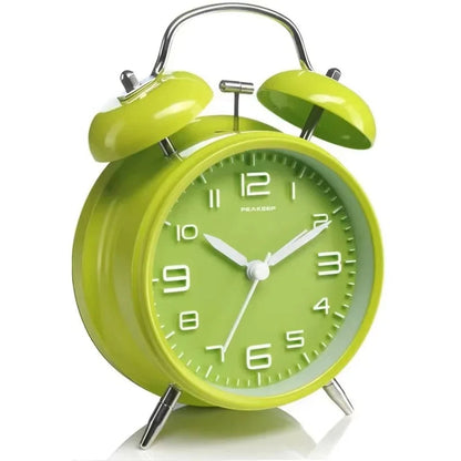 4 Inch Twin Bell Loud Alarm Clock Metal Frame 3D Dial with Backlight Battery Operate Desk Table Alarm Clock For Home and Office    Home Decor Supply | Online Retail | ShoreShopper.com