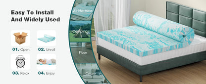 JHK 2 Inch Gel Memory Foam Mattress Topper Full Size Cooling Mattress Soft and Breathable Bed Topper School Bedroom Furniture    Home Decor Supply | Online Retail | ShoreShopper.com
