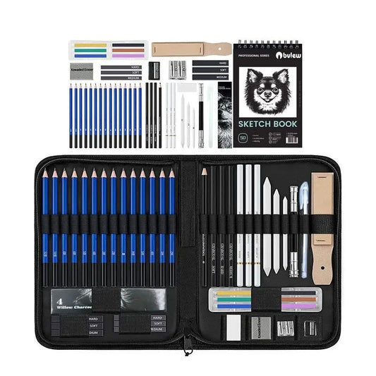 Bview Art Pro Art Kit 49pcs - Sketching Supplies Set with Graphite/Charcoal Pencils, Sketch Pad & Tools for Artists Adults    Home Decor Supply | Online Retail | ShoreShopper.com