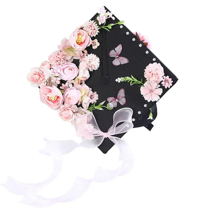 Headwear Doctor Flowers Graduation Cap Bachelor Master Trencher Cap Fringe Charm Ornament Mortar Board University    Your Coastal Marketplace | Shoreshopper.com