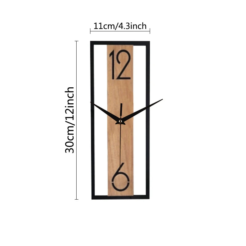 Rectangular wood grain wall clock for quiet decoration in homes and offices used in living rooms bedrooms and dining rooms    Home Decor Supply | Online Retail | ShoreShopper.com