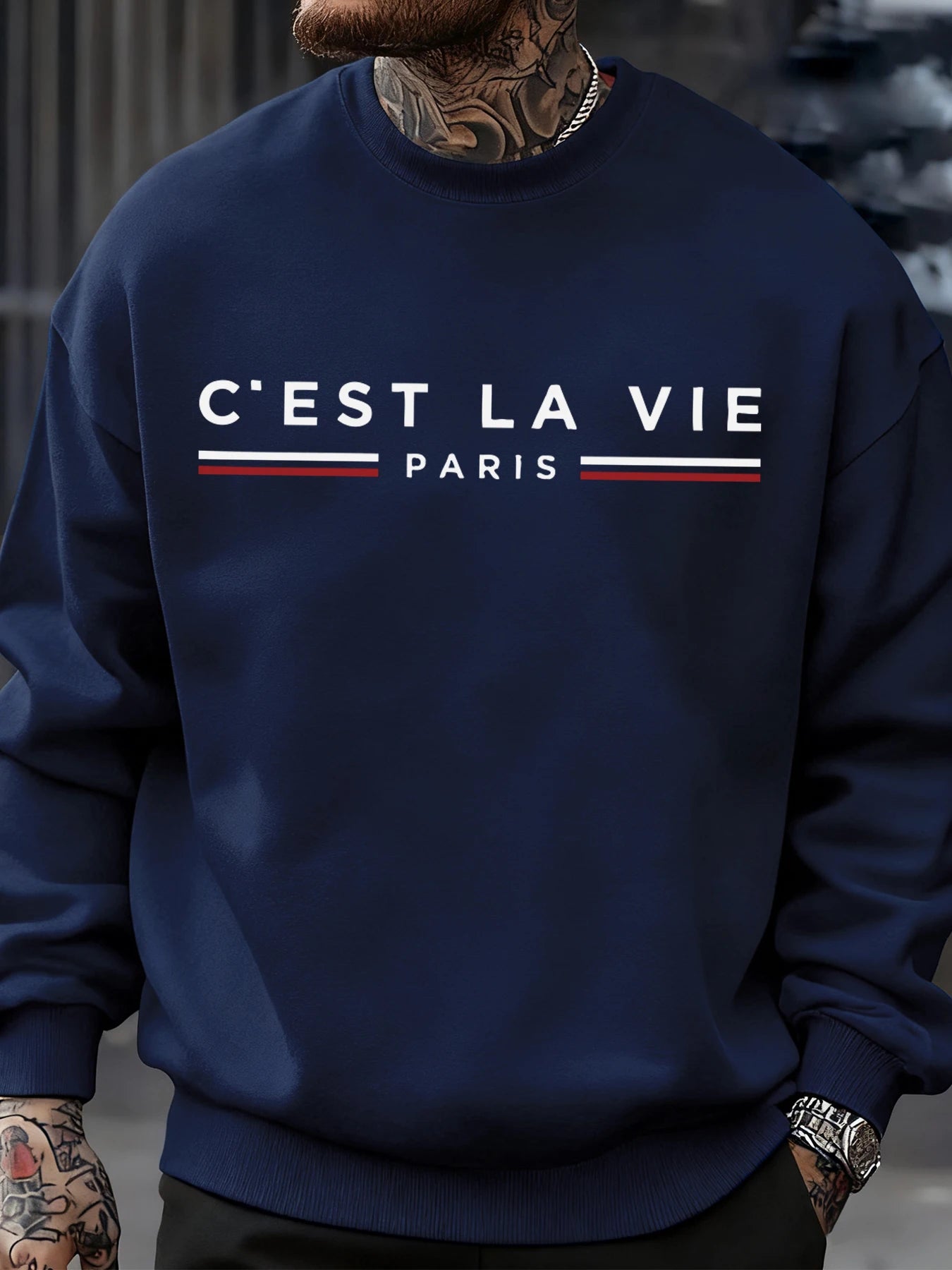 C'Est La Vie Paris Prints Man Sweatshirt Casual Loose Sportswear Hip Hop Fashion Pullovers Fleece Soft Clothing Crewneck Tops    Home Decor Supply | Online Retail | ShoreShopper.com