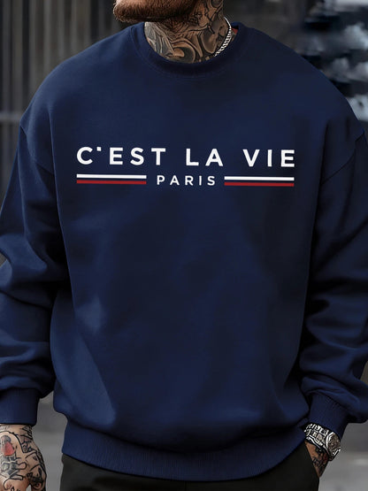 C'Est La Vie Paris Prints Man Sweatshirt Casual Loose Sportswear Hip Hop Fashion Pullovers Fleece Soft Clothing Crewneck Tops    Home Decor Supply | Online Retail | ShoreShopper.com