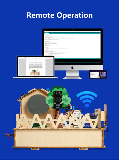 ACEBOTT Smart Home STEM STEAM Starter Kit Wooden House IoT Wifi Blockly Programming for ESP32 Arduino - ShoreCo.Shop