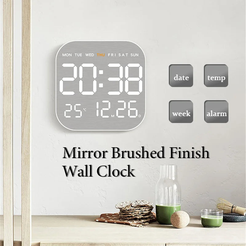 Mirror Brushed Finish Wall Clock Premium Modern Home Wall Clock    Home Decor Supply | Online Retail | ShoreShopper.com