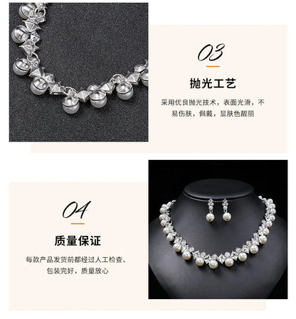 New pearl gemstone jewellery woman necklace set for women jewelry sets light luxury Women's earrings lock bone chain alloy    Home Decor Supply | Online Retail | ShoreShopper.com