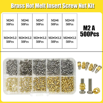 420/500Pcs Stainless Steel Heat Insert Nut TS100 Brass Hot Melt Insert Nuts for Welding Internal Thread Head Bolt Insert    Home Decor Supply | Online Retail | ShoreShopper.com