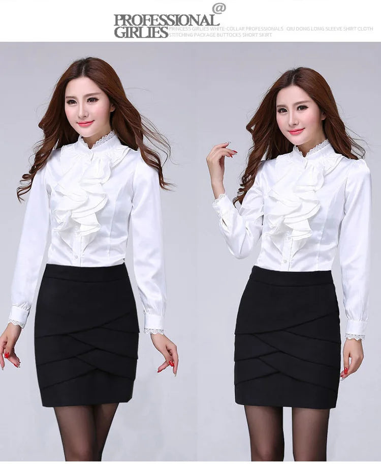 Women Shirts Long Sleeve   Spring Autumn Button Up Tops Fashion Lady Stand Collar Shirt Solid Color Female Elegant Blouses    Your Coastal Marketplace | Shoreshopper.com