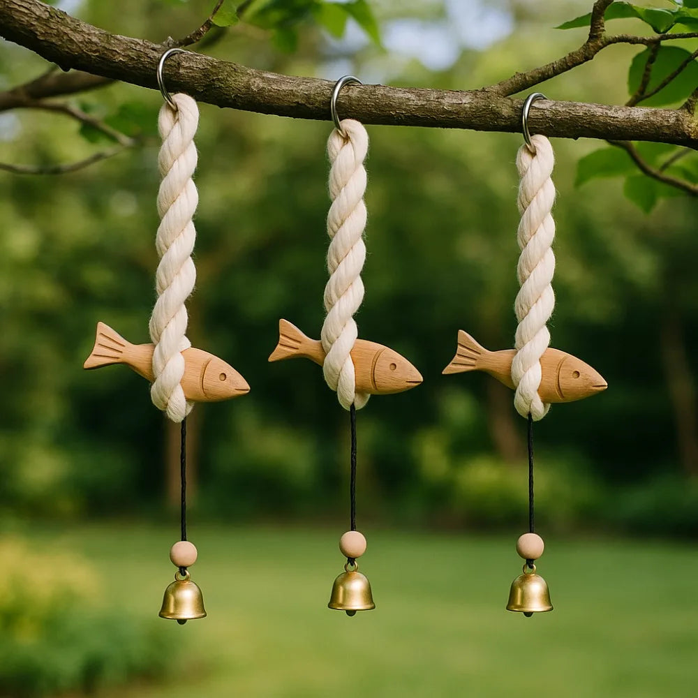 Marine Beach Themed Wood Fish Sculpture Hand Carved with Bell Fish Wall Hanging Decor Rustic Handcrafted    Your Coastal Marketplace | Shoreshopper.com