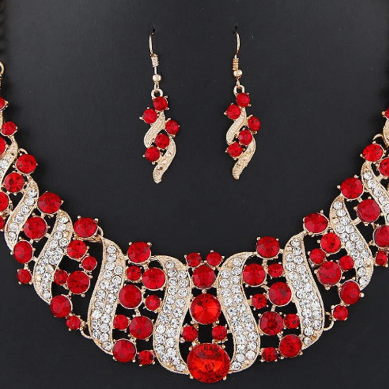 Romantic 2 Pieces/set Wedding Jewelry Set Shiny Crystal Bridal Jewelry Set Ladies Necklace Earrings    Home Decor Supply | Online Retail | ShoreShopper.com