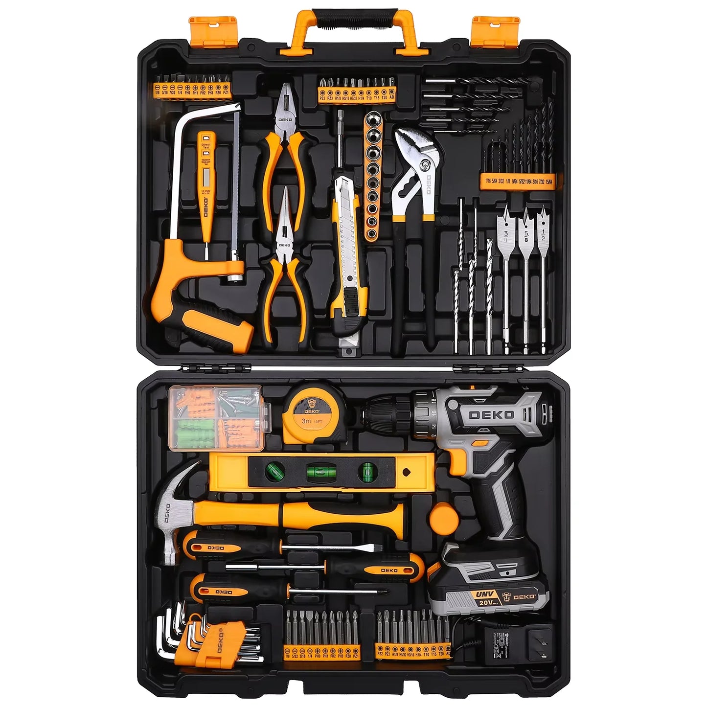 20V DEKO  cordless drill kit with battery,  manual repair, men's drill,basic toolbox, suitable for household tools - ShoreCo.Shop