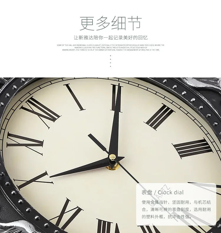 14" Vintage European Court elegance classical Style Wall Clock with Electroplated Black Gold/Silver & Roman Numerals for bedroom    Home Decor Supply | Online Retail | ShoreShopper.com