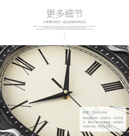 14" Vintage European Court elegance classical Style Wall Clock with Electroplated Black Gold/Silver & Roman Numerals for bedroom    Home Decor Supply | Online Retail | ShoreShopper.com