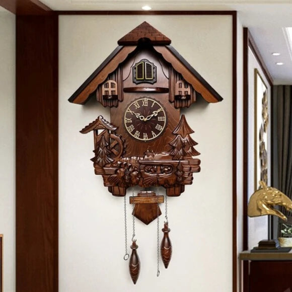 Antique Classic Solid Wood Hand-carved Cuckoo Wall Clock, Children's Music, Hour Announcement Swinging Creative Clock    Home Decor Supply | Online Retail | ShoreShopper.com