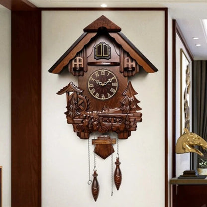 Antique Classic Solid Wood Hand-carved Cuckoo Wall Clock, Children's Music, Hour Announcement Swinging Creative Clock    Home Decor Supply | Online Retail | ShoreShopper.com