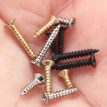 2400pcs Miniature Self-Tapping Screws, M2 Wood Screws, Phillips Head Screws, Flat Head Screws, Gold, Black, Silver Set    Home Decor Supply | Online Retail | ShoreShopper.com