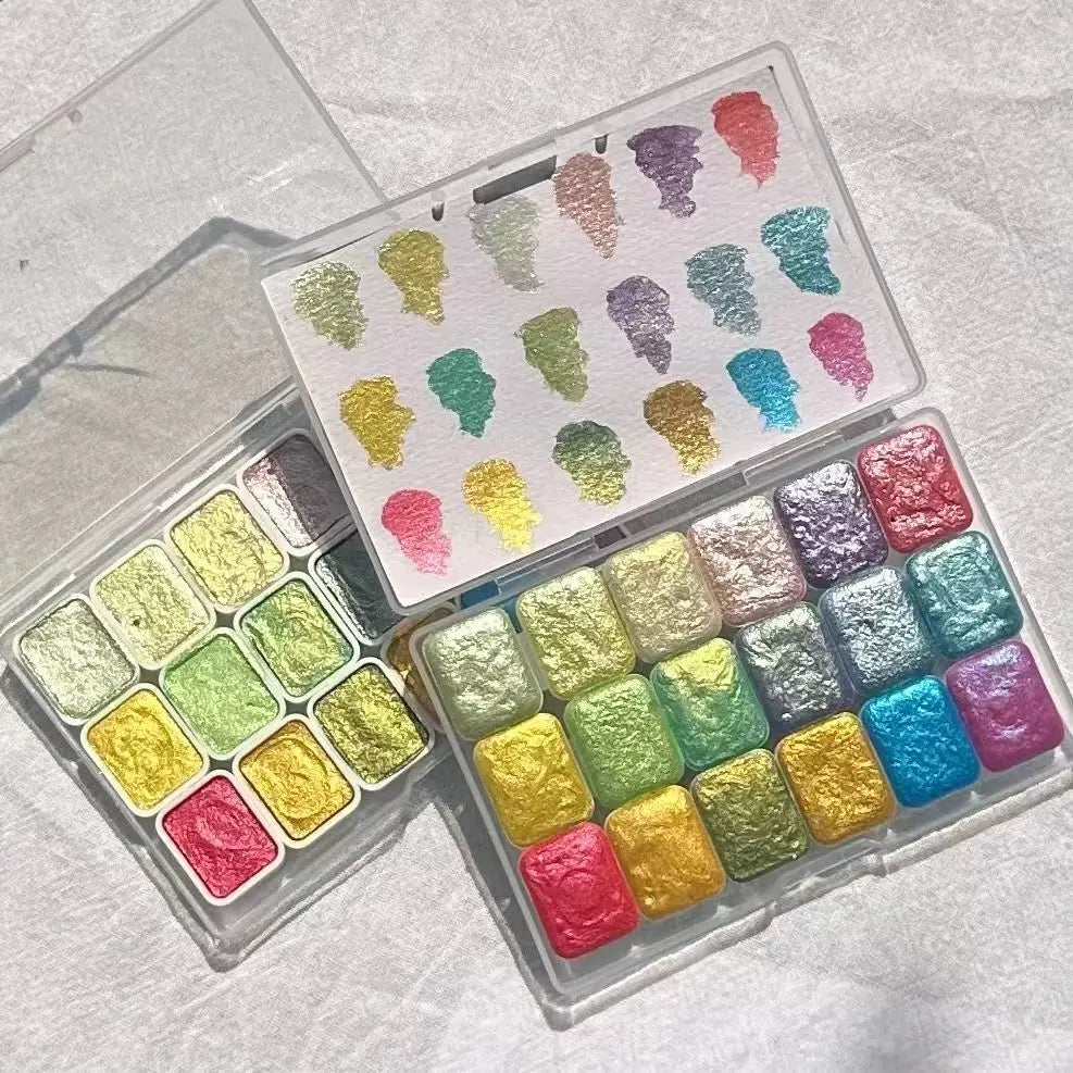 Master Grade 16 Colors Pearlescent Solid Watercolor Paint Mineral Nail Art Flower Painting Dyeing Tool Thangka ES    Home Decor Supply | Online Retail | ShoreShopper.com