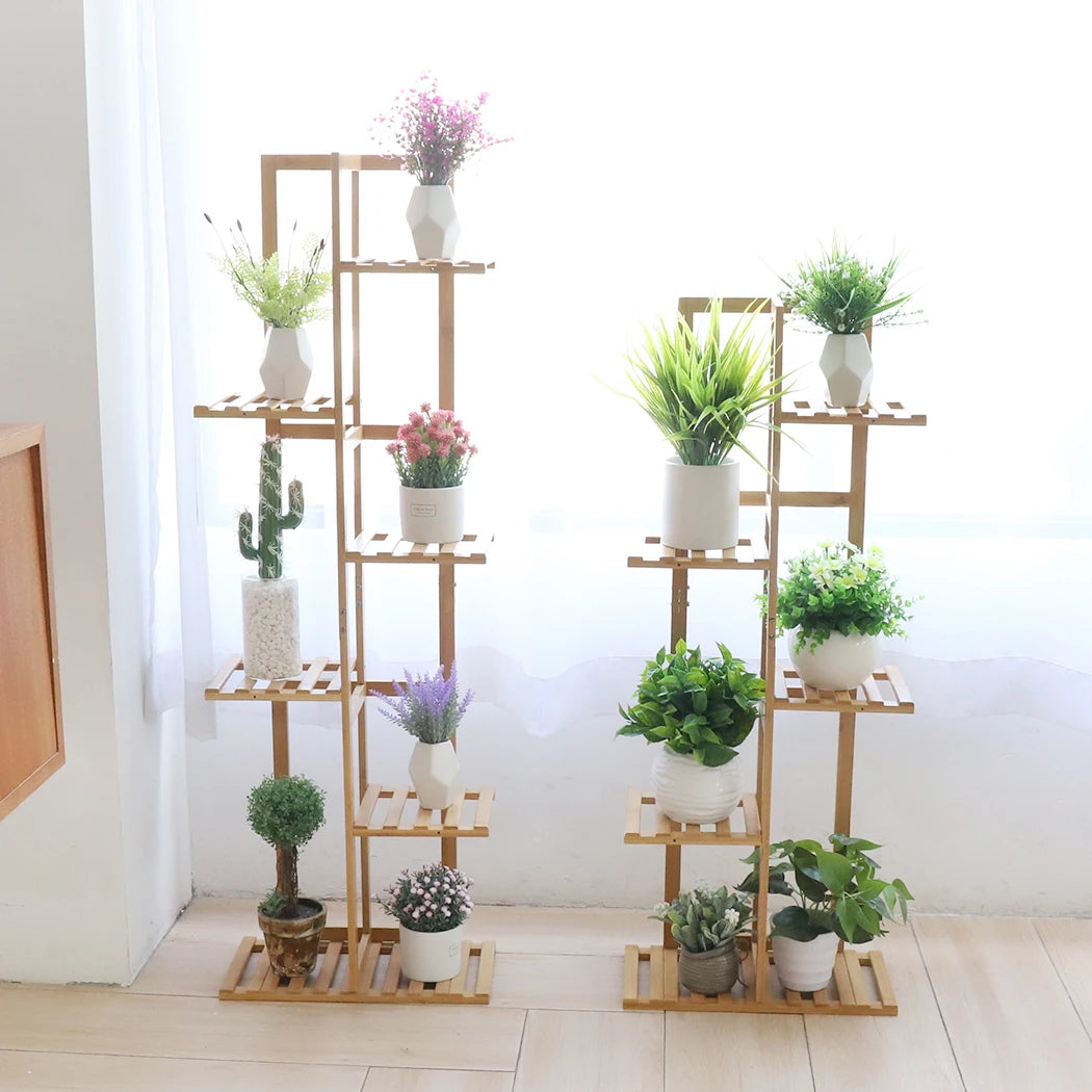 Bamboo Corner Tall Plant Stand Rack Multiple Flower Holder Shelf Indoor Outdoor    Home Decor Supply | Online Retail | ShoreShopper.com