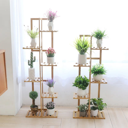Bamboo Corner Tall Plant Stand Rack Multiple Flower Holder Shelf Indoor Outdoor    Home Decor Supply | Online Retail | ShoreShopper.com