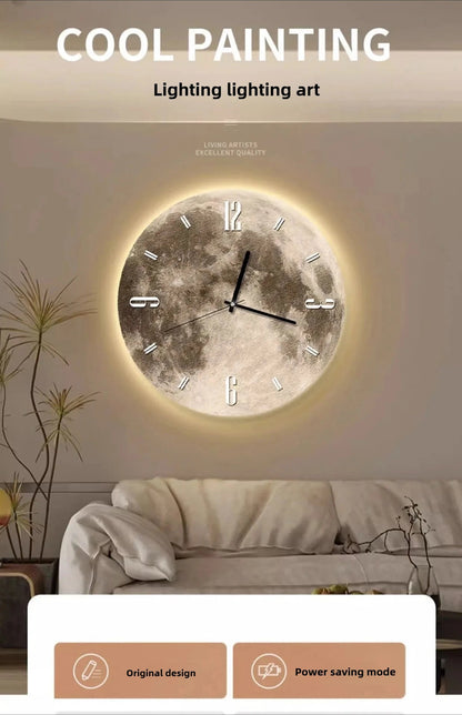 16 Inch Fashions Wall Clock Dining Room Living Moon The Earth Modelling LED Light Silent Movement Bedroom Clock Wall Decoration    Home Decor Supply | Online Retail | ShoreShopper.com