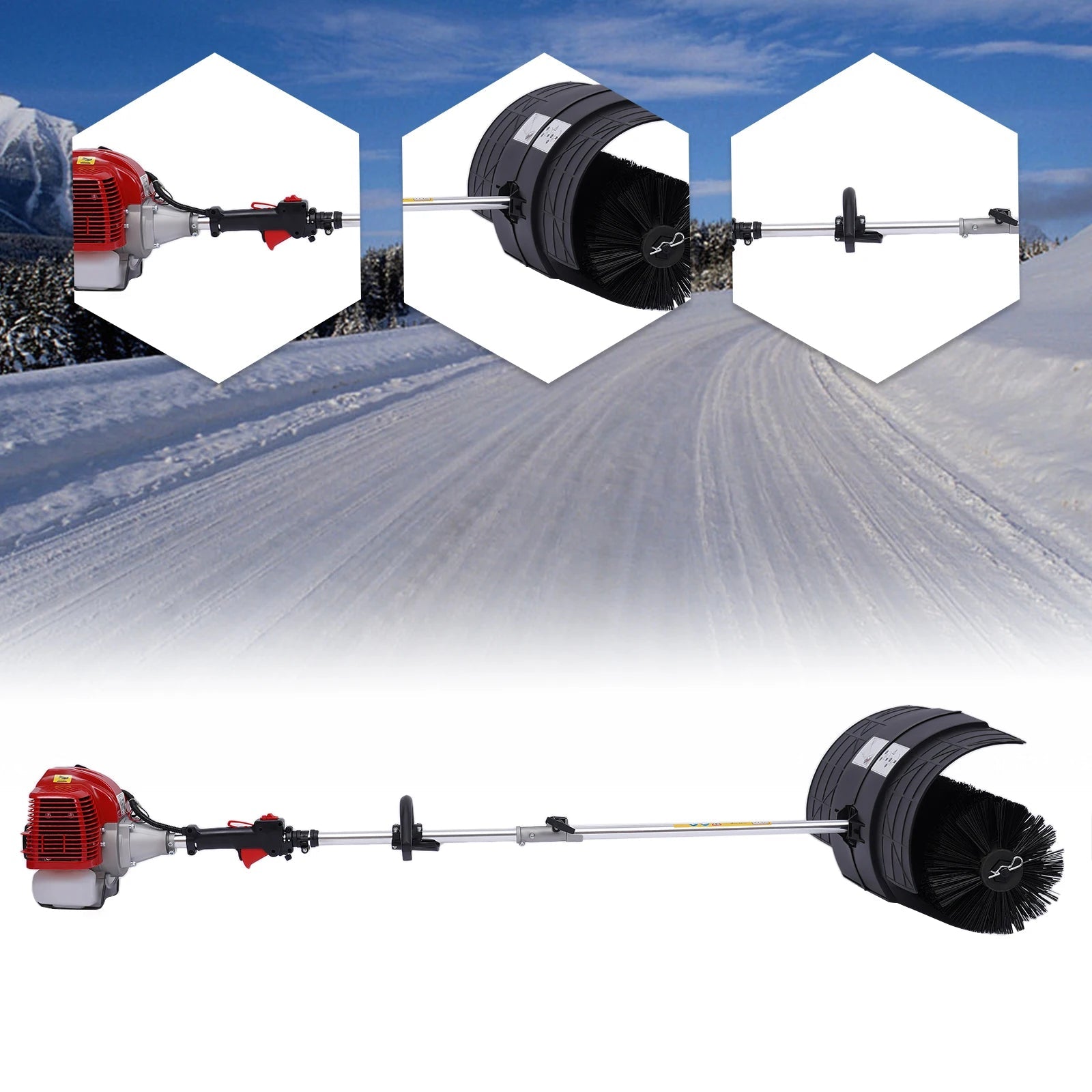 2.3HP 52CC Gas Power Walk Behind Sweeper, Hand-hold Snow Sweeper for Driveway Turf Artificial Grass    Home Decor Supply | Online Retail | ShoreShopper.com