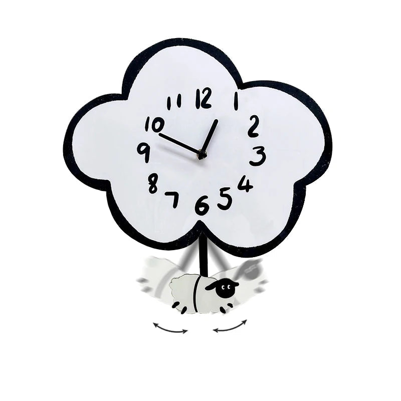 Cartoon Silent Swinging Wall Clock - Cute Home Decor for Living Room Bedroom - Room Decoration Silent Wall Clock    Home Decor Supply | Online Retail | ShoreShopper.com