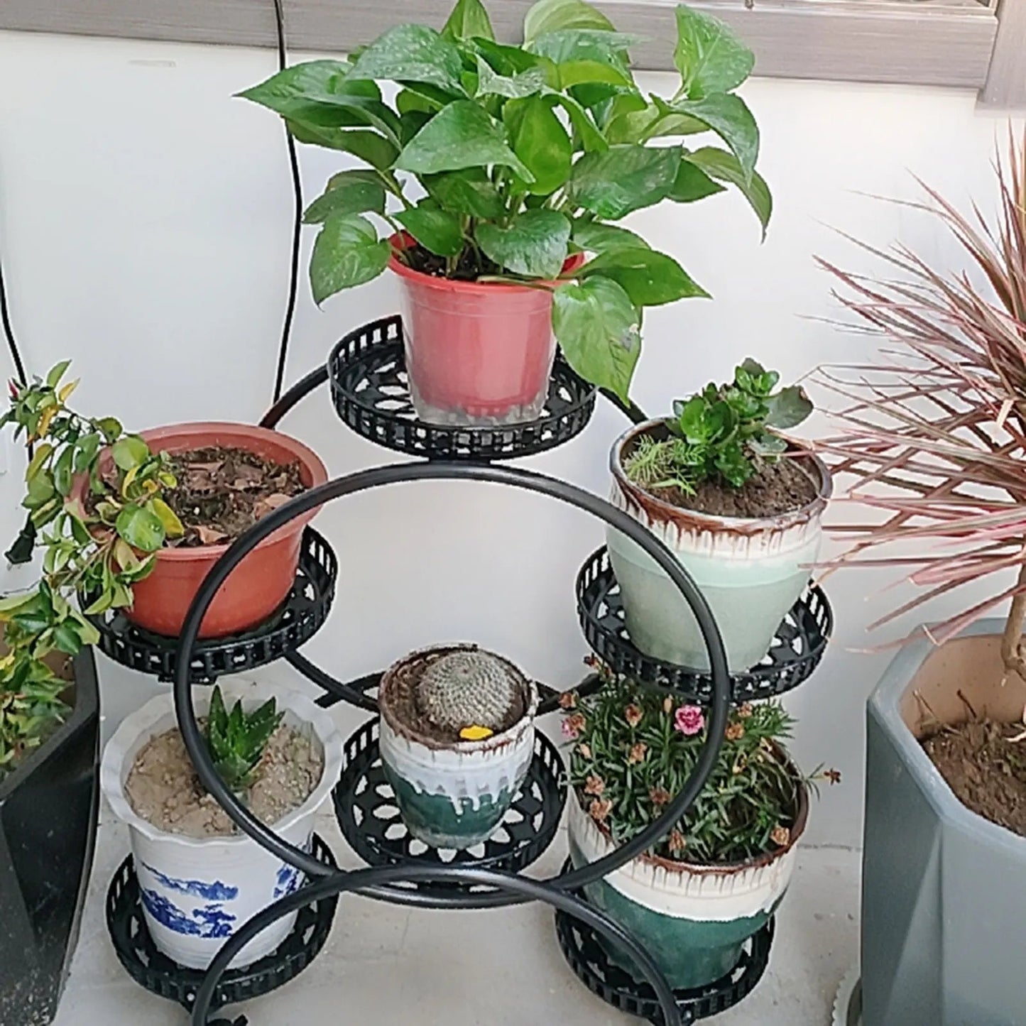 Metal Plant Stands 6 Pots Plants Flower Stand for Patio Garden Living Room Corner Balcony Bedroom Black / White    Home Decor Supply | Online Retail | ShoreShopper.com