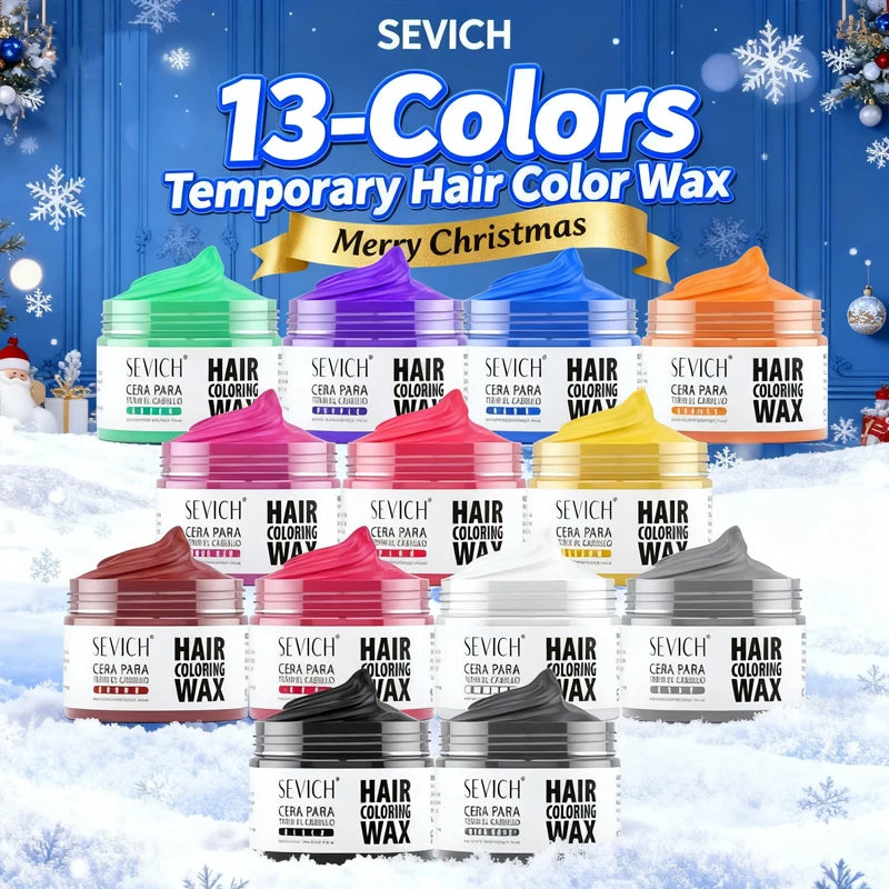 SEVICH Hair Colour Wax Temporary DIY Hair Coloring Wax One-Time Long Lasting Hair Dye Mud Cream Christmas Hair Styling Products - ShoreCo.Shop