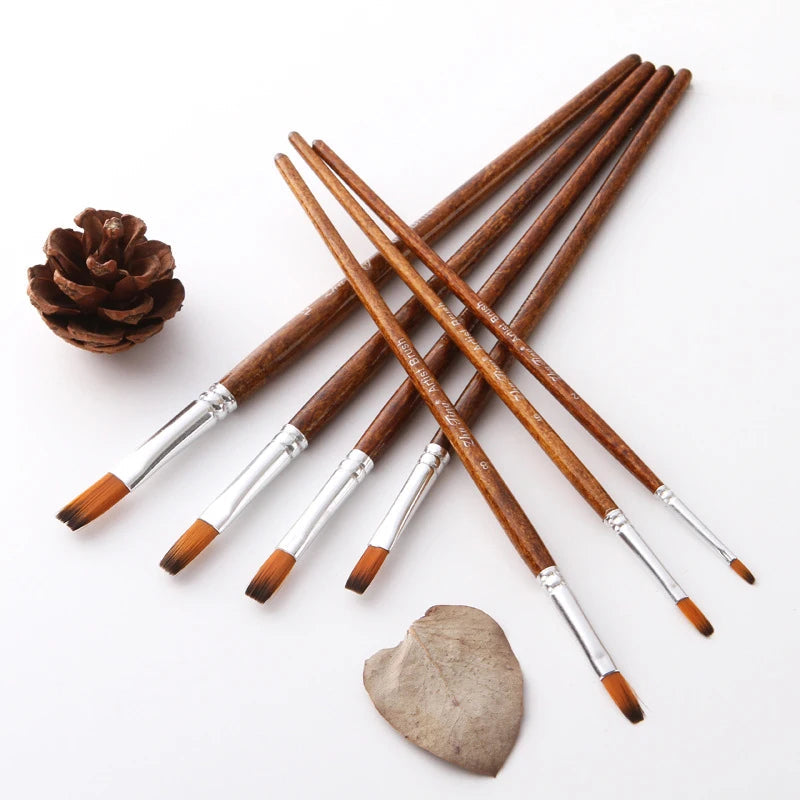12 Pcs/set Nylon Hair Wooden Handle Watercolor Paint Brush Pen Set Learning DIY Oil Acrylic Painting Art Paint Brushes Supplies    Home Decor Supply | Online Retail | ShoreShopper.com