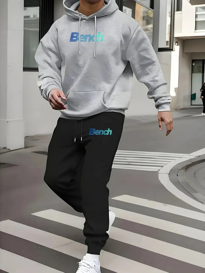 Men's Classic Personalized Fashion Paris Alphabet Stripe Printed Machine Washable Hooded Sweatshirt and Pants Casual Sports Set    Home Decor Supply | Online Retail | ShoreShopper.com