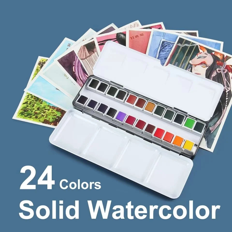 24 color watercolor paint, washable watercolor paint set, professional painting supplies, suitable for adults and artists    Home Decor Supply | Online Retail | ShoreShopper.com