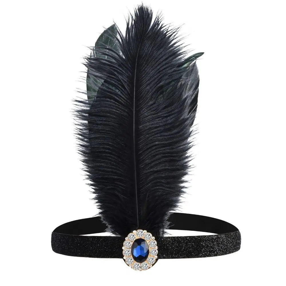 Hair Accessories Feather Headwear Tassel Makeup Party Cosplay Dress Headwear Black Diamond Masquerade Hair Band    Your Coastal Marketplace | Shoreshopper.com