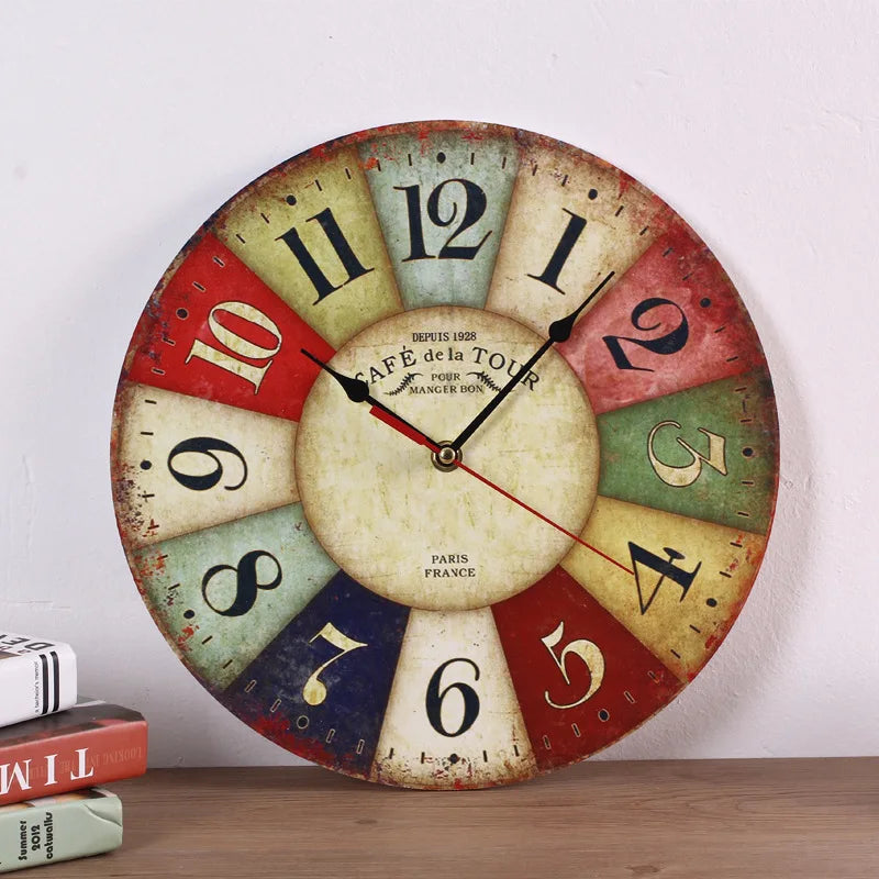 Creative wooden wall clock 30cm MDF density board silent quartz clock    Home Decor Supply | Online Retail | ShoreShopper.com