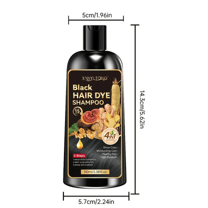 Unisex adult 4-in-1 hair dye shampoo, hair dye shampoo foam, plant-based hair dye, easy to shampoo, cover gray hair - ShoreCo.Shop
